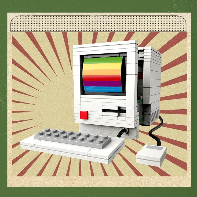 DIY Retro Electrical Appliances Building Blocks – TV, Computer, Tape, Walkman, Game Console, and Radio Model Set