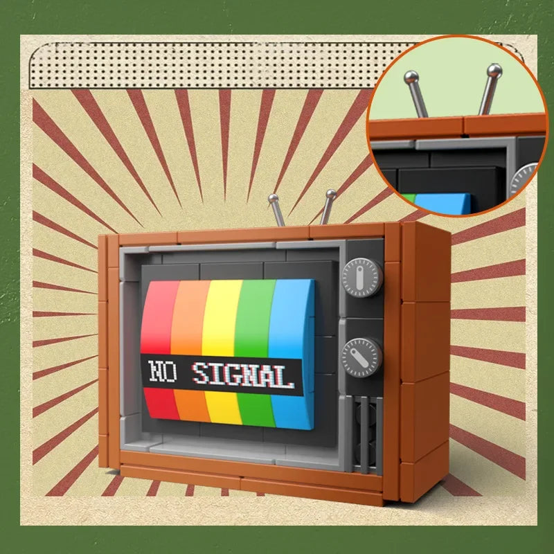 DIY Retro Electrical Appliances Building Blocks – TV, Computer, Tape, Walkman, Game Console, and Radio Model Set