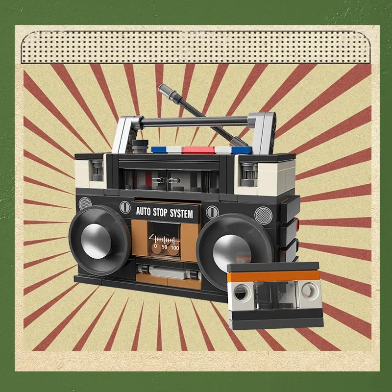 DIY Retro Electrical Appliances Building Blocks – TV, Computer, Tape, Walkman, Game Console, and Radio Model Set