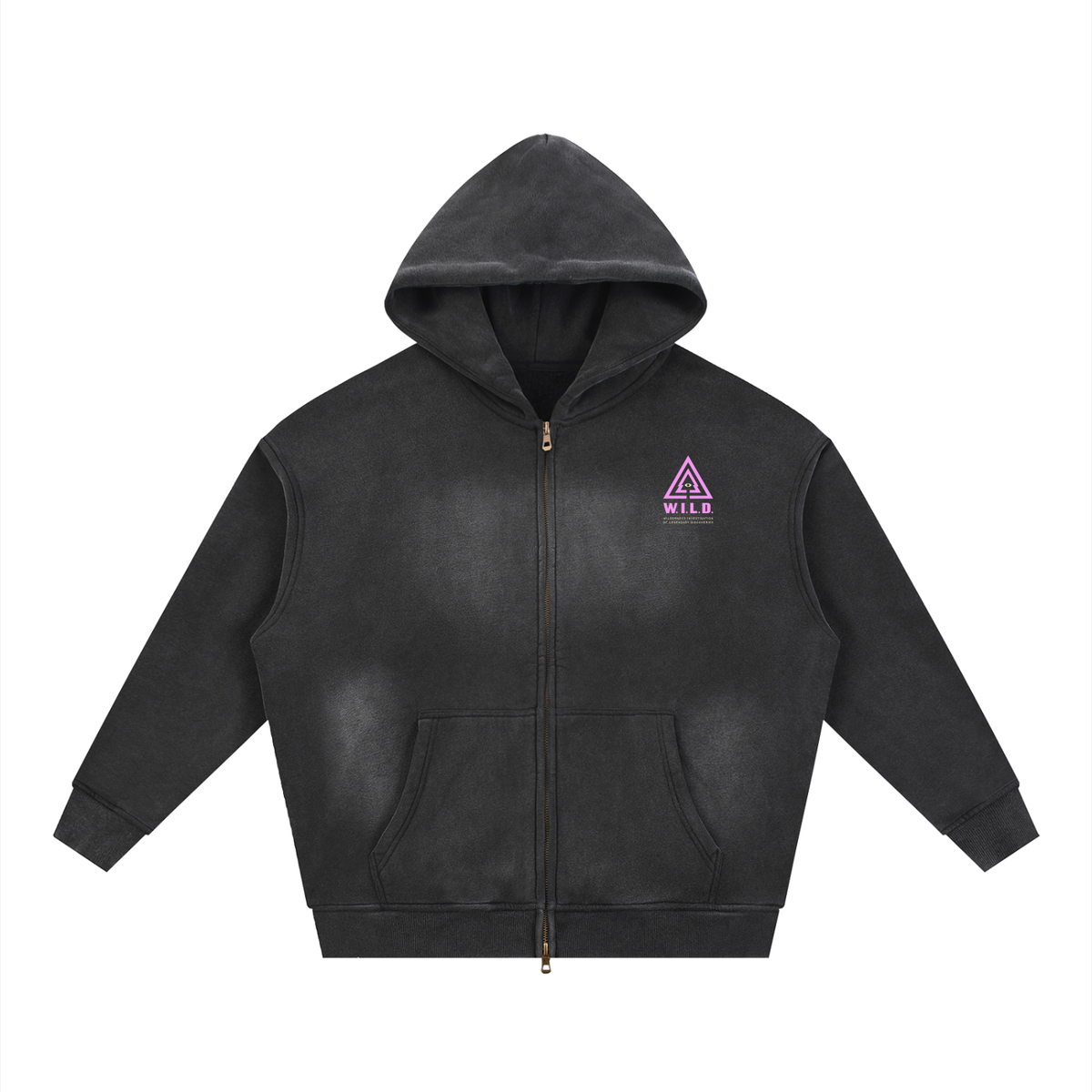 W.I.L.D. - Strange Tracks Sunfade Zip Boxy Fleece Hoodie