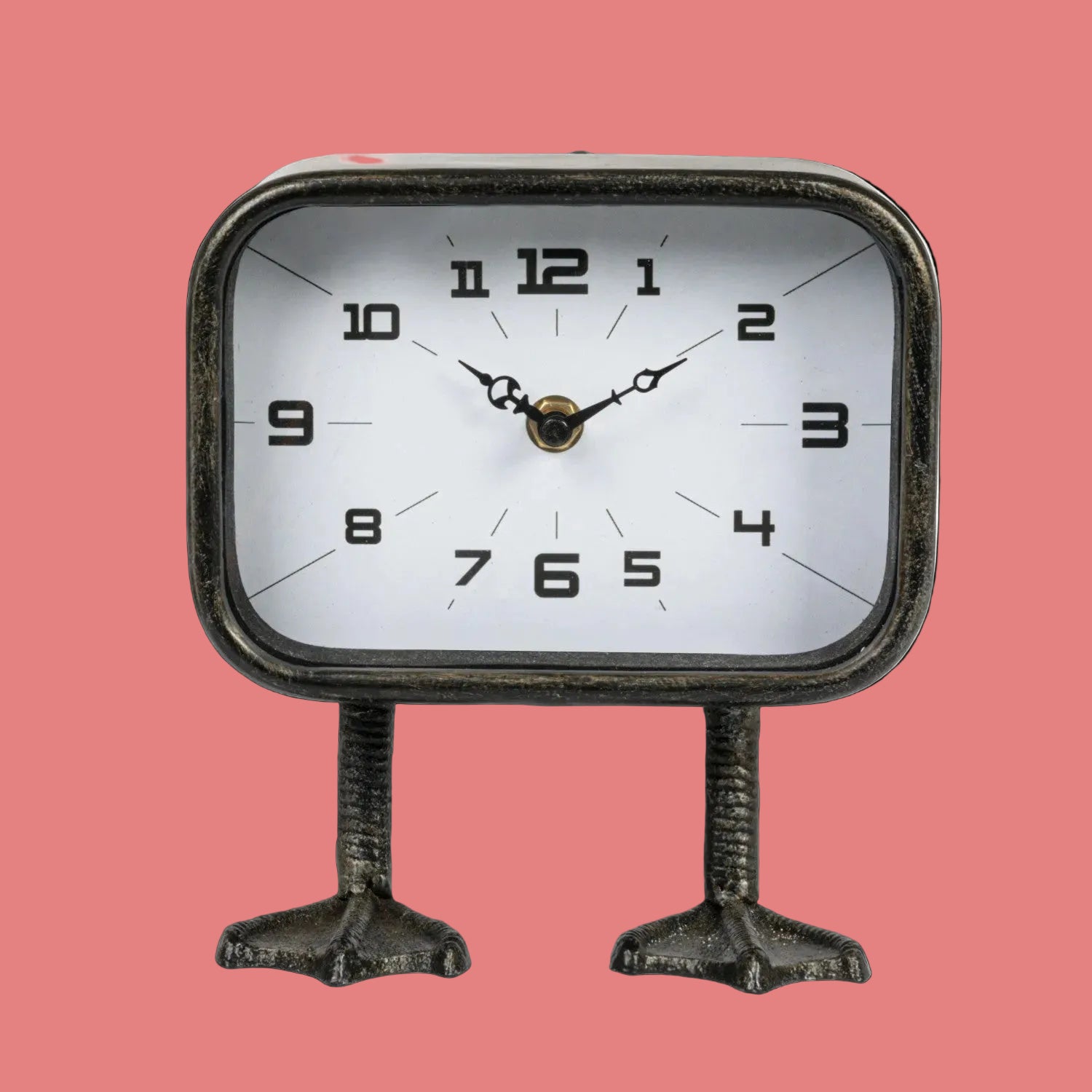Gunmetal Finish Iron Duck Feet Table Clock